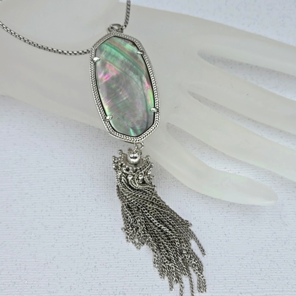 Kendra Scott "Rayne" Black Mother of Pearl Necklace